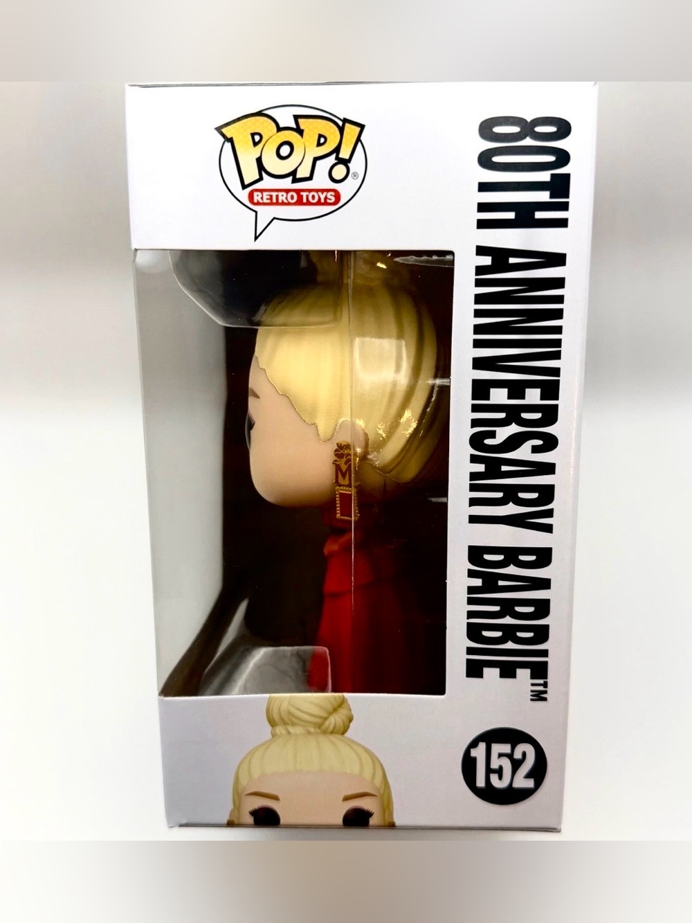 Funko Pop Retro Line, Barbie 80th Anniversary #152 with Red Dress & Cape, NIB - Picture 5 of 10